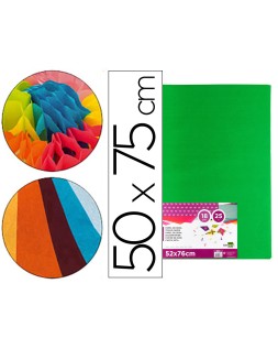 Papel seda liderpapel verde medio 52x76 cm 18 gr paquete de 25 hojas