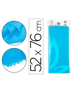 Papel seda liderpapel 52x76cm 18g/m2 bolsa de 5 hojas celeste