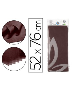 Papel seda liderpapel 52x76cm 18g/m2 bolsa de 5 hojas marron