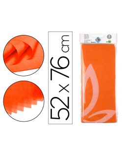 Papel seda liderpapel 52x76cm 18g/m2 bolsa de 5 hojas naranja