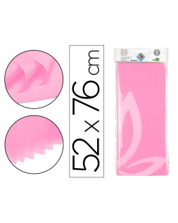 Papel seda liderpapel 52x76cm 18g/m2 bolsa de 5 hojas rosa