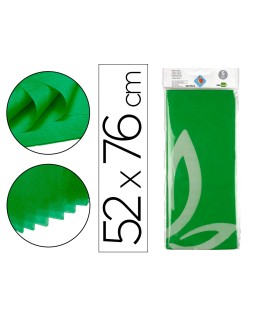 Papel seda liderpapel 52x76cm 18g/m2 bolsa de 5 hojas verde