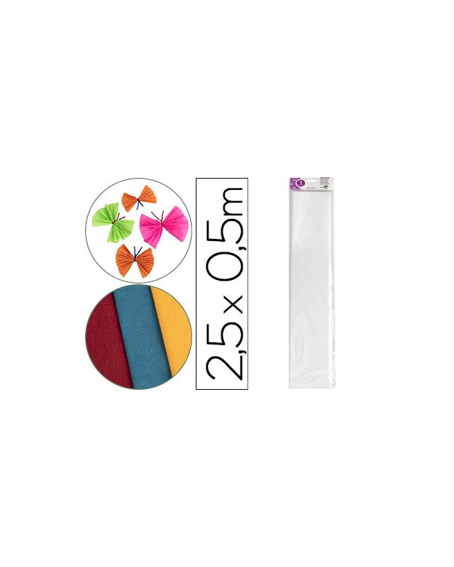 Papel crespon liderpapel 50 cm x 2.5m 34g/m2 blanco