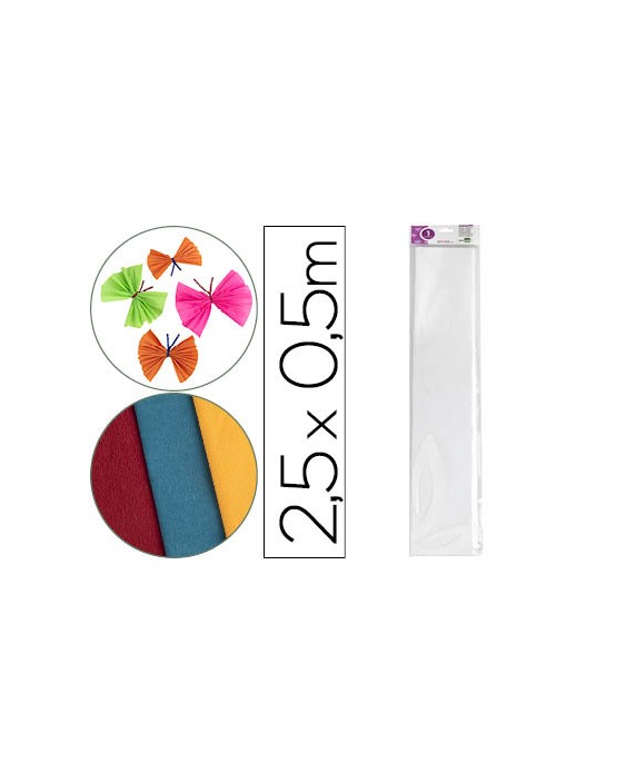 Papel crespon liderpapel 50 cm x 2.5m 34g/m2 blanco