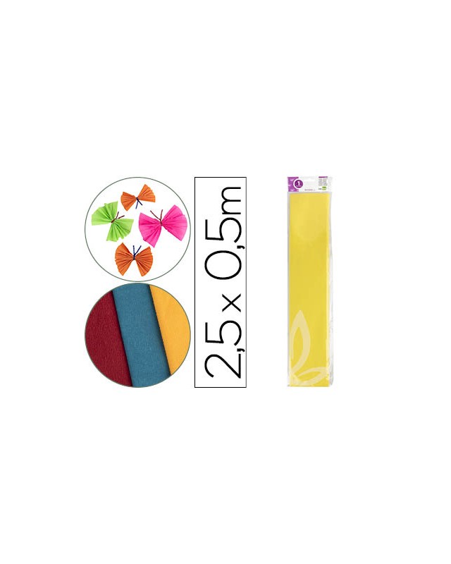 Papel crespon liderpapel 50 cm x 2.5m 34g/m2 amarillo