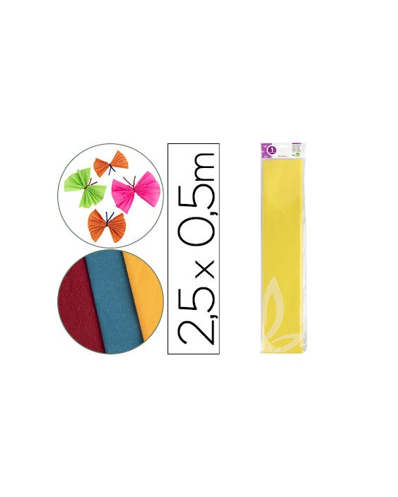 Papel crespon liderpapel 50 cm x 2.5m 34g/m2 amarillo