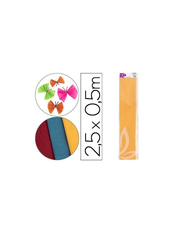 Papel crespon liderpapel 50 cm x 2.5m 34g/m2 amarillo oro