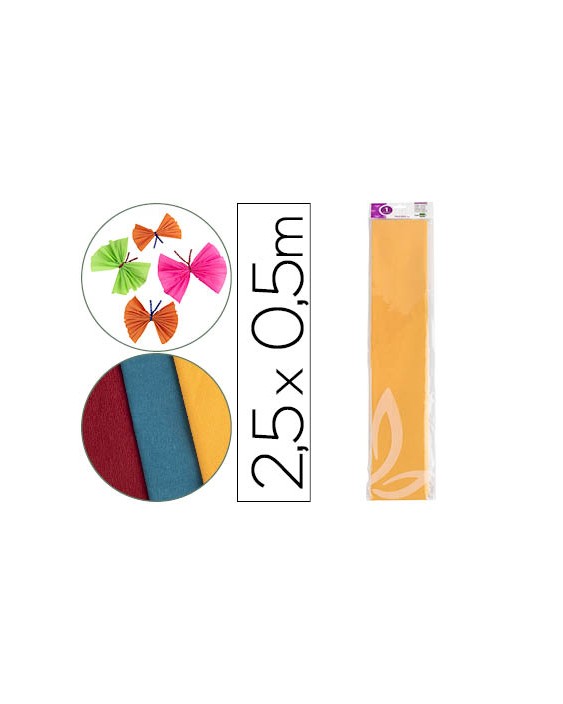 Papel crespon liderpapel 50 cm x 2.5m 34g/m2 amarillo oro