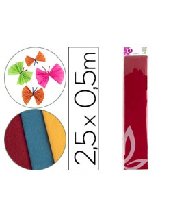 Papel crespon liderpapel 50 cm x 2.5m 34g/m2 rojo