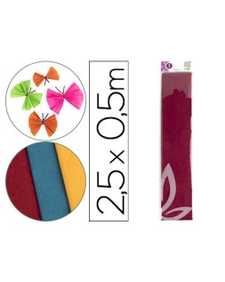 Papel crespon liderpapel 50 cm x 2.5m 34g/m2 burdeos