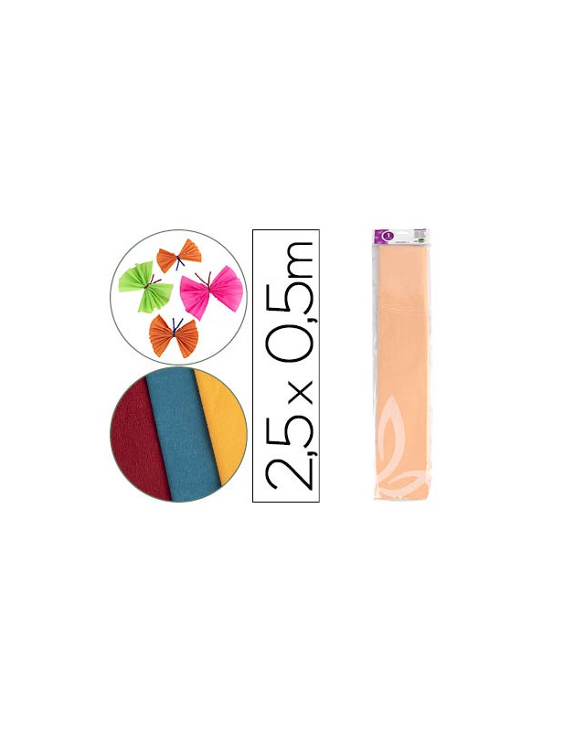 Papel crespon liderpapel 50 cm x 2.5m 34g/m2 salmon