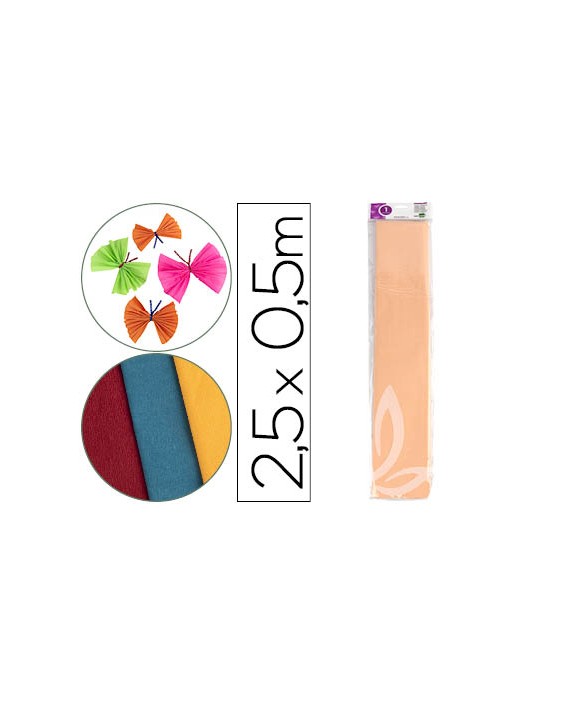 Papel crespon liderpapel 50 cm x 2.5m 34g/m2 salmon