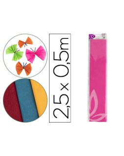 Papel crespon liderpapel 50 cm x 2.5m 34g/m2 rosa