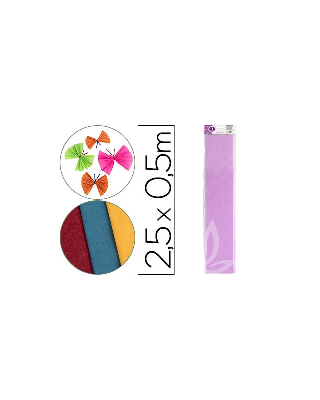 Papel crespon liderpapel 50 cm x 2.5m 34g/m2 lila