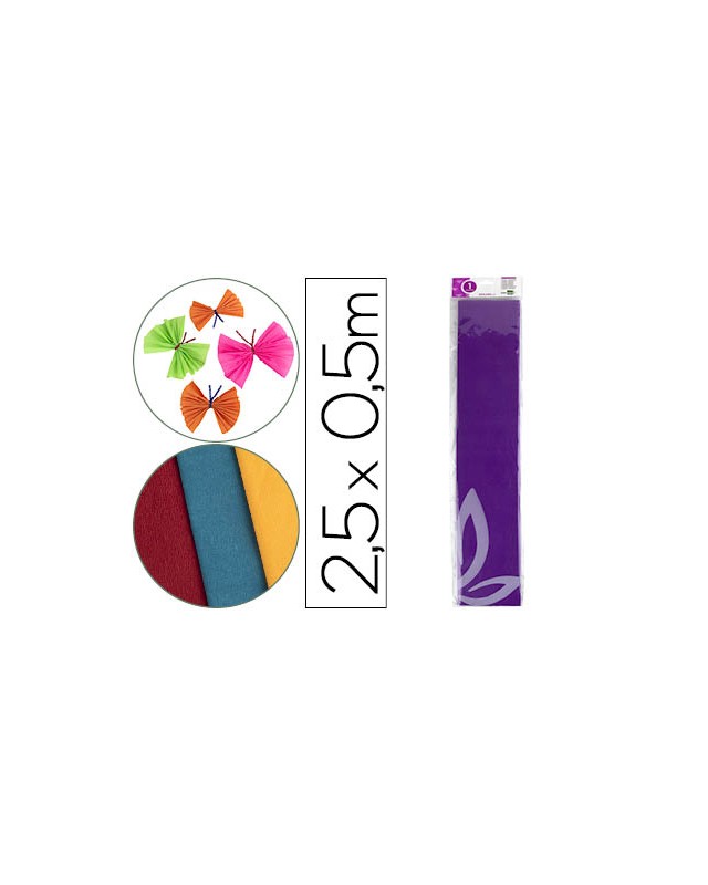 Papel crespon liderpapel 50 cm x 2.5m 34g/m2 violeta