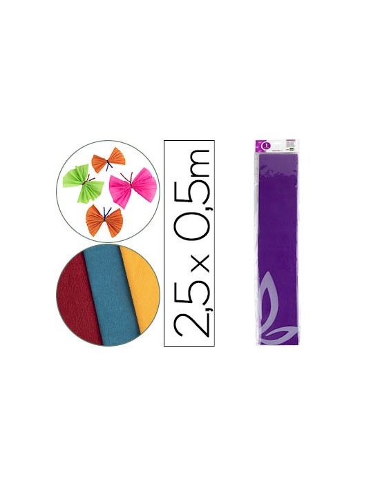 Papel crespon liderpapel 50 cm x 2.5m 34g/m2 violeta