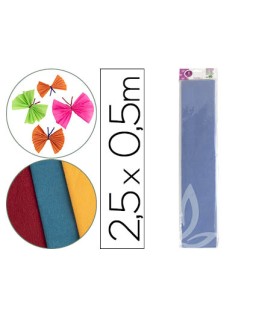 Papel crespon liderpapel 50 cm x 2.5m 34g/m2 celeste