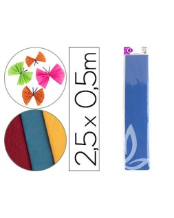 Papel crespon liderpapel 50 cm x 2.5m 34g/m2 azul marino