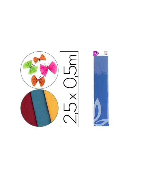 Papel crespon liderpapel 50 cm x 2.5m 34g/m2 azul marino