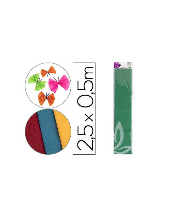 Papel crespon liderpapel 50 cm x 2.5m 34g/m2 verde