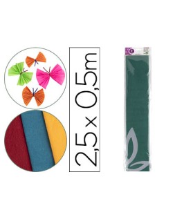 Papel crespon liderpapel 50 cm x 2.5m 34g/m2 verde oscuro