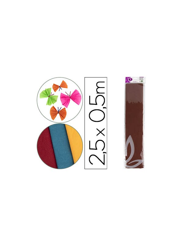 Papel crespon liderpapel 50 cm x 2.5m 34g/m2 marron
