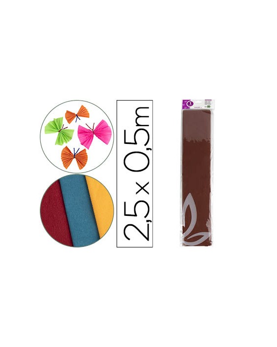 Papel crespon liderpapel 50 cm x 2.5m 34g/m2 marron