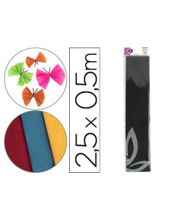 Papel crespon liderpapel 50 cm x 2.5m 34g/m2 negro