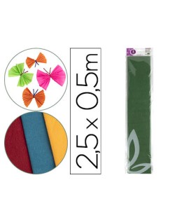 Papel crespon liderpapel 50 cm x 2.5m 34g/m2 verde oliva