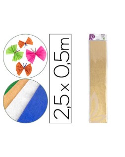 Papel crespon liderpapel 50 cm x 2.5m metalizado oro