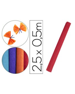 Papel crespon liderpapel rollo de 50 cm x 2,5 m 85g/m2 rojo