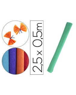 Papel crespon liderpapel rollo de 50 cm x 2,5 m 85g/m2 verde