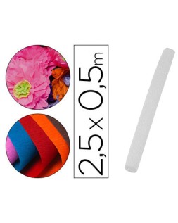 Papel crespon liderpapel rollo de 50 cm x 2,5 m 85g/m2 blanco