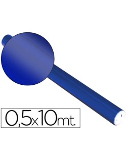 Papel metalizado azul rollo continuo de 0,5 x 10 m