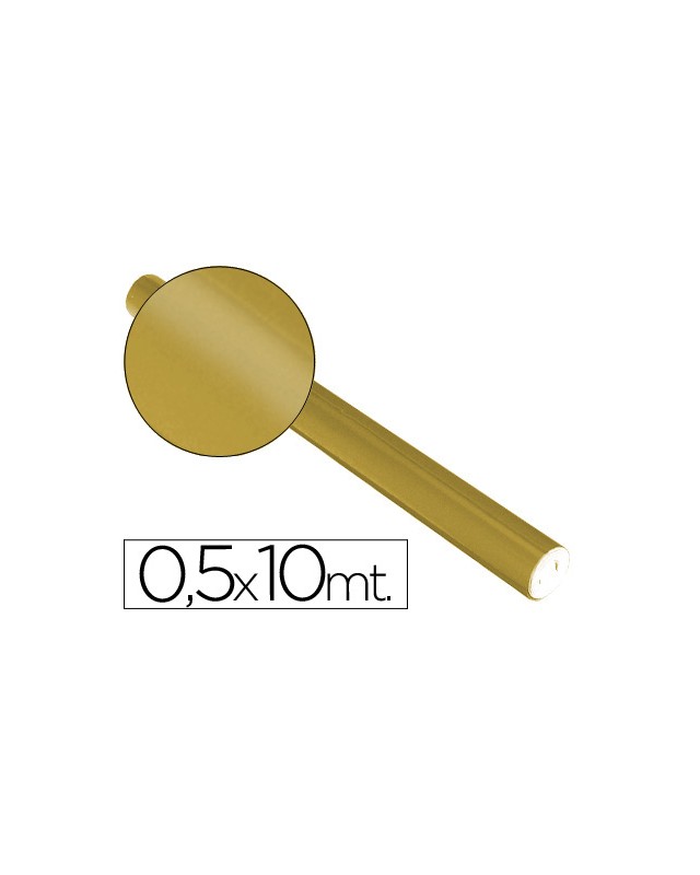 Papel metalizado oro rollo continuo de 0,5 x 10 m