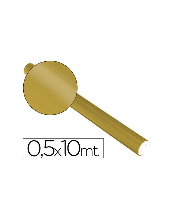 Papel metalizado oro rollo continuo de 0,5 x 10 m
