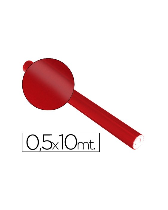 Papel metalizado rojo rollo continuo de 0,5 x 10 m