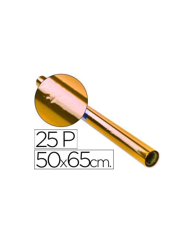 Papel celofan rollo trepado amarillo 25 hojas de 50x65 cm