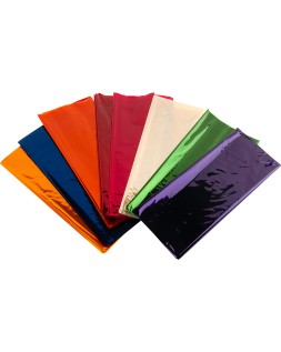 Papel celofan liderpapel 50x70 cm expositor de 56 bolsas de 5 hojas 8 colores surtidos