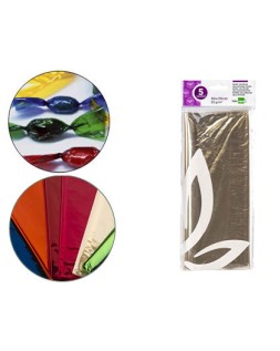 Papel celofan liderpapel 50x70 cm 22 g bolsa de 5 hojas transparente