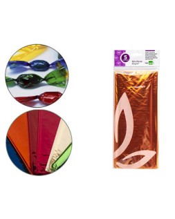 Papel celofan liderpapel 50x70 cm 22 g bolsa de 5 hojas amarillo