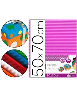 Carton ondulado liderpapel 50 x 70cm 320 g fucsia