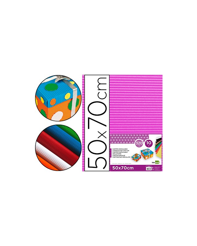 Carton ondulado liderpapel 50 x 70cm 320 g fucsia
