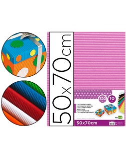 Carton ondulado liderpapel 50 x 70cm 320 g rosa