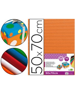 Carton ondulado liderpapel 50 x 70cm 320 g naranja