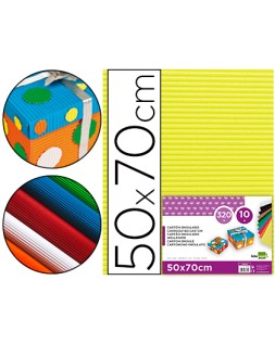 Carton ondulado liderpapel 50 x 70cm 320 g amarillo