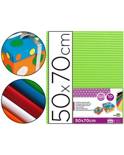 Carton ondulado liderpapel 50 x 70cm 320 g verde pistacho