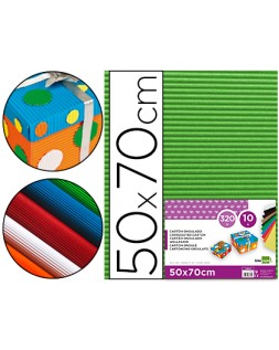 Carton ondulado liderpapel 50 x 70cm 320 g verde hoja