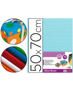 Carton ondulado liderpapel 50 x 70cm 320 g celeste