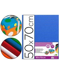 Carton ondulado liderpapel 50 x 70cm 320 g azul
